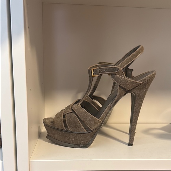 Yves Saint Laurent Taupe Strappy Sandals - Picture 6 of 6